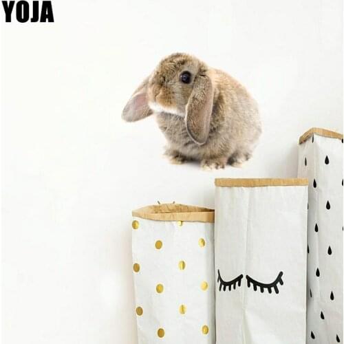 YOJA 30.4×25.2CM Cute Lop-eared Rabbit Funny Kids Room Bedroom Wall Stickers Home Accessories 8WS0118