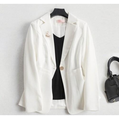 2021 Autumn Fashion Small Suit Coat Long Sleeve One Button Shawl Collar Formal Blazer Femme Winter Jacket Women Green Pink Tops