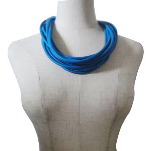 YD&YDBZ Multi Color Leather Rubber Rope Short Necklace Women Bohemia Dress Sweater Chain Statement Choker Handcrafted Jewelry
