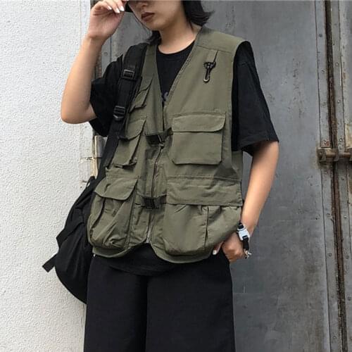 Men Women Outdoor Fishing Vest Casual Urban Outdoor Utility Vest Multi-functional Hiking Photography Waistcoat Pockets Jackets