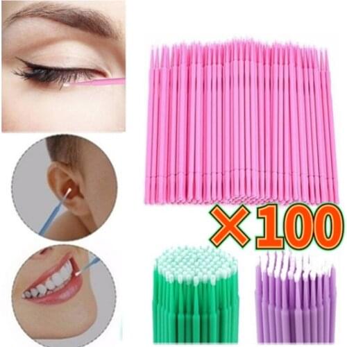 100 PCS/Pack Microbrushes for Eyelash Extension Makeup Brushes Swab Disposable Individual Applicators Mascara Eyelashes Brushes