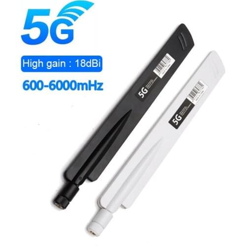 2PCS 3G 4G 5G Antenna 600-6000MHz 18dBi High Gain SMA Male for Wireless Network Card Wifi Router High Signal Sensitivity
