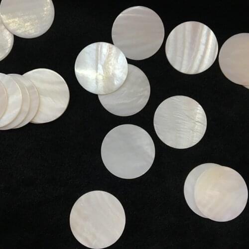 20-30MM 30Pcs 100% Natural White Shell Bead Flat Round Shape Freshwater Shell Beads ( No Hole ) Jewelry Charms Findings Making