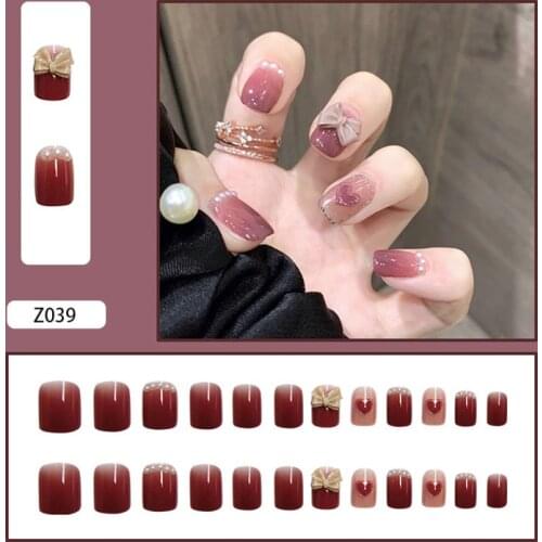 24pcs French Jelly Grapes Wear Long Paragraph Fashion Manicure Patch False Nails Save Time Wearable Nail Patch SANA889