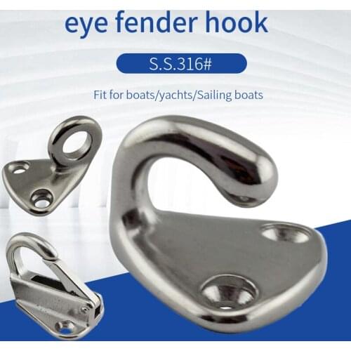 316 Stainless Steel Mini Boat Ship Pad Eye Fender Hook Carabiner Marine Sailing