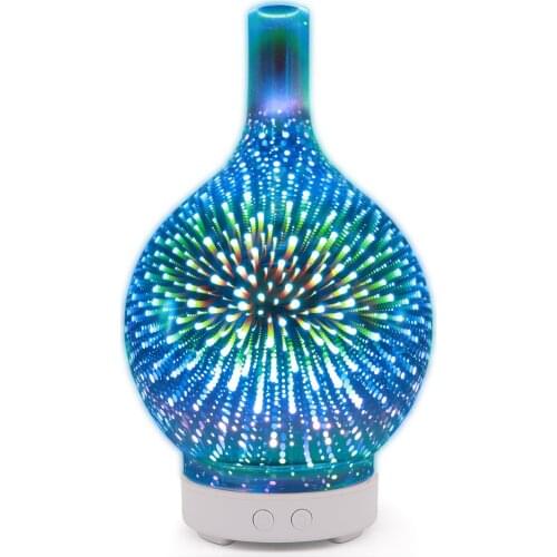 3D Glass Aromatherapy Essential Oil Diffuser Air Humidifier LED Lamp 100ml Electric Ultrasonic Cool Mist Maker Aroma Diffusor