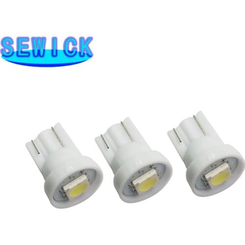 50Pcs Led Lamps T10 W5w Clearance Light 194 12v 5050 1SMD 1w 6000k Auto Interior Reading Bulb For CAR Super Bright White RED