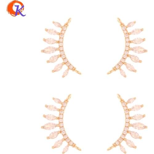 Cordial Design 30Pcs 12*20MM Jewelry Accessories/CZ Charms/Earring Findings/Arc Shape/Hand Made/Rhinestone Connectors/DIY Making