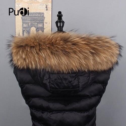 Aorice SF870 Women Real Raccoon Fur Scarf Collar New Long Natural Genuine Fur Scarves Black Brown Color