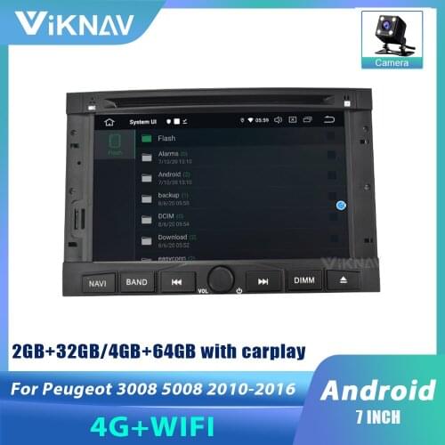 2 din Android 10 Car radio For Peugeot 3008 5008 2010-2016 car stereo multimedia player auto audio GPS navigation DVD player
