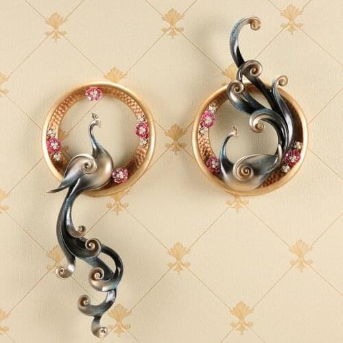 European Luxury 3D Stereo Wall Hanging Phoenix Bird Crafts Decoration Wedding Home Livingroom Wall Ornament Mural Wall Stickers