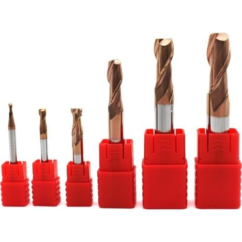 Milling Cutter Alloy Coating Tungsten Steel Tool Cnc Maching HRC60 2Flute Ball Nose Endmills Top Milling Cutter Machine End mill