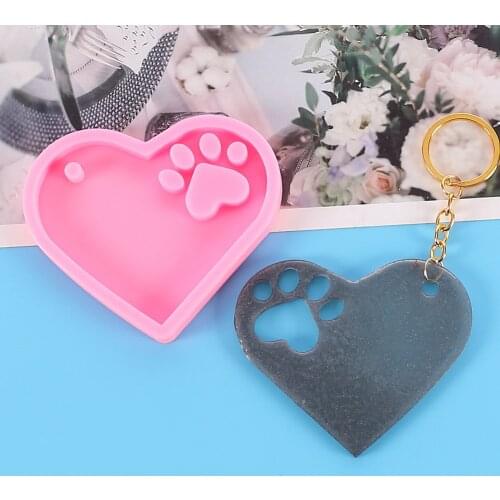 Love Bears Paw Keychain Pendant Silicone Mold for DIY Crafts Jewelry Making Tool Earrings Epoxy Resin Mold