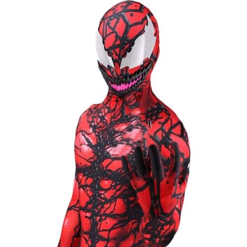 CARNAGE Cosplay Costume Symbiont Costume Superhero Cletus Kasady Lycra Spandex Zentai Bodysuit Jumpsuit Halloween Costumes Adult