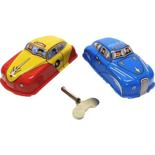 Classic Mini Iron Handmade Car Vehicle Wind Up Clockwork Collection Spring Toy