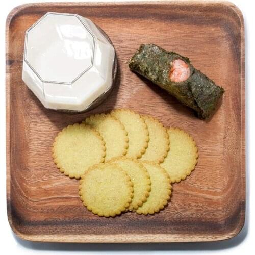 Hot 2 Pieces Square Acacia Wood Serving Tray for Home Decor Platters Dish Plates for Fruits Cupcakes Sushi Food