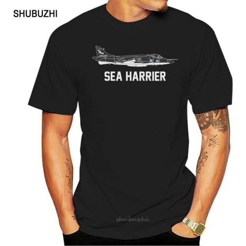 Shubuzhi MenS Fashion Character Aeroclassic - Royal Navy Sea Harrier Aircraft Inspired Blank T Shirt 100% Cotton