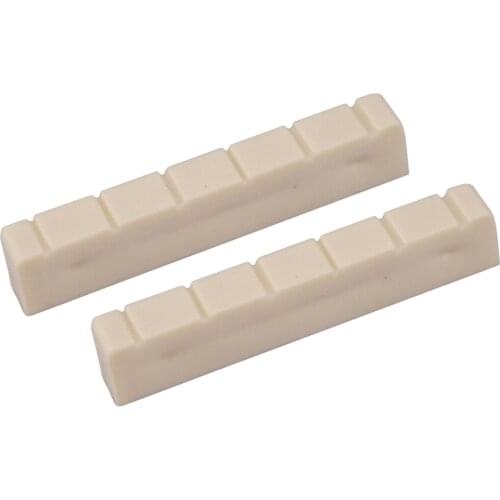 Set of 2 Plastic 6 Strings Guitar Nuts Replacements Material White