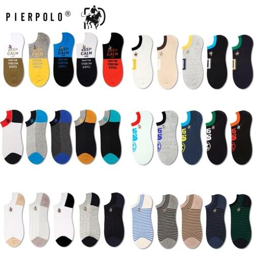 New Summer Business Men Short Ankle Socks No Show Male Casual Colorful Pure Cotton Low Cut Brand Polo Socks foe Men (5Pairs/lot)