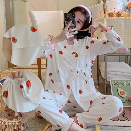100% Cotton Floral Printed Maternity Nursing Pajamas Sets Breastfeeding Nightwear for Pregnant Women Pregnancy Feeding Sleepwear