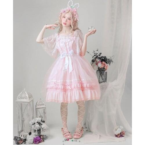 Victorian dress kawaii girl gothic lolita jsk loli cos Princess tea party sweet lolita dress vintage lace bowknot high