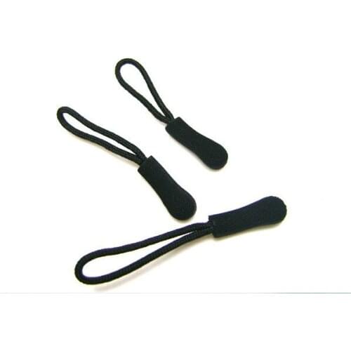 50pcs 7cm Zipper pull slip-resistant black silicon zipper puller for apparel luggage bag sportwear Puller - 001