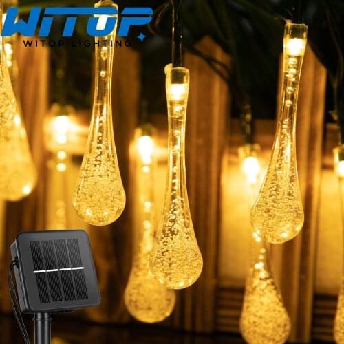 Solar String Light 7M Water Drop Fairy Waterproof Light Garland For Garden Courtyard Party Christmas Birthday Decoration