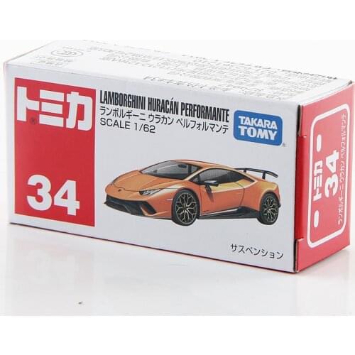 Takara Tomy Tomica 1:62 Lamborghini Huracan Performate Metal Diecast Model Vehicle Toy Car New #34