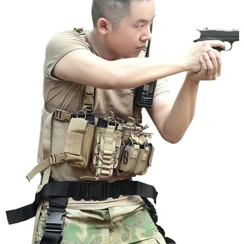 Tactical Chest Rig Bag Radio Harness Front Pouch Holster MOLLE Military Vest Airsoft Hunting Functional Waist Magazine Pouch