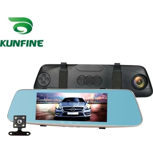 KUNFINE 10" Android GPS Navi Dash Cam Car DVR Mirror Video Recorder Dual Cameras Recording WIFI Bluetooth With 3G FM Transmit