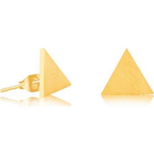 Gold Tiny Triangle Stud Earrings For Women Stainless Steel Bff Jewelry Fashion Oorbellen Accessoires Gifts Brincos Pendientes