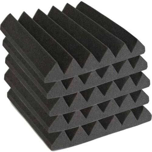 12 PCS Acoustic Wedge Studio Foam Sound Absorption Wall Panels Noise Insulation Sponge Absorption Treatment Panel Tile Wedges