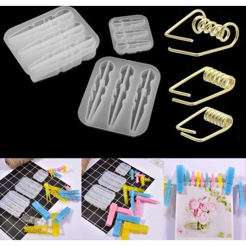1 Pcs Crystal Silicone Clothespin Photo Clip Epoxy Resin Moulds Resin Clips Mold Crafts Decoration for DIY Jewelry Making Tool