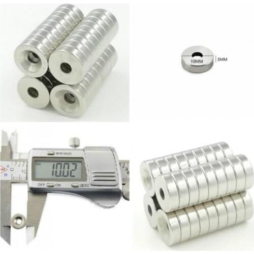 10/20/50Pcs Neodymium Magnet 10mm x 3mm Hole 3mm Round Super Powerful Strong Permanent Magnetic imanes Disc