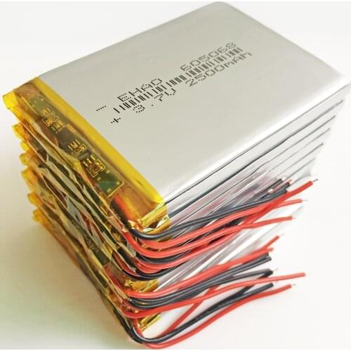 10 pcs 3.7V 2500mAh Lithium Polymer LiPo Rechargeable Battery For Power Bank Tablet PC Notebook 7" 9" Laptop 605068