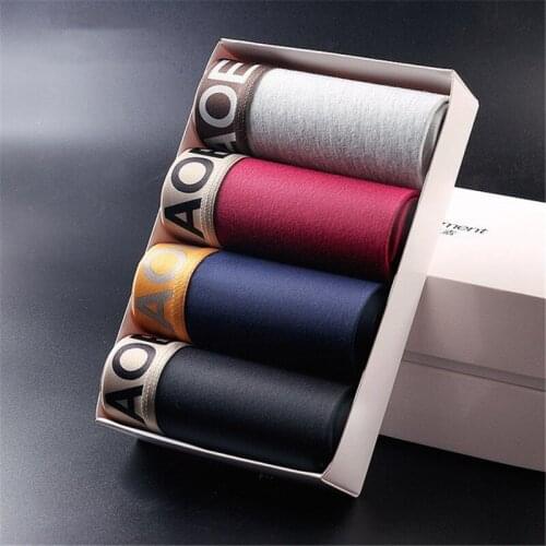 4pcs Men Underwear Boxer Cotton Man Under wear Breathable Solid Boxershorts Men Boxers Underpants boxer homme Plus Size