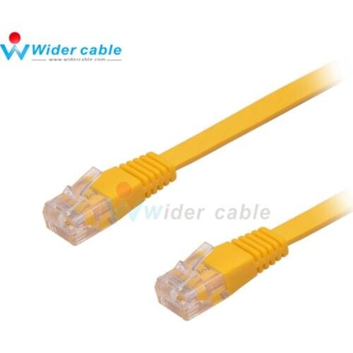 5pcs/lot 1M CAT5e RJ45 Cable Flat UTP 10/100/1000Mbps Ethernet Cabo Network Patch Cable For PC Router Yellow Color