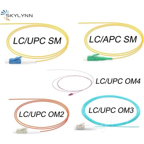 50PCS/BAG LC/UPC LU/APC SM MM Fiber Optic Pigtail 0.9mm Tight Buffer 1.5 Meter LSZH