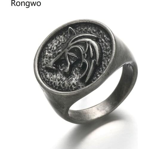 8-12size Fashion Movie Wizard 3 Wild Hunt Game Rings Street Punk Style Mens Collection Cosplay Jewelry Accessories Ring Gift