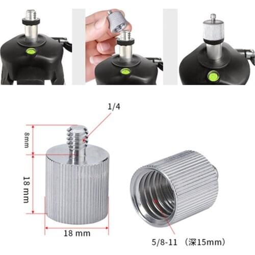 Aluminum Alloy 5/8 To 1/4 Screw Adapter Studs for Mic Stands Tripods Level Rangefinder Camera Photographic Holder Accessories