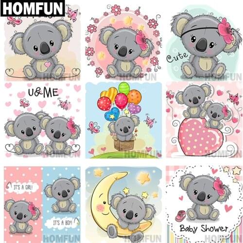 HOMFUN Full Square/Round Drill 5D DIY Diamond Painting "Cartoon koala" 3D Embroidery Cross Stitch 5D Home Decor A03799