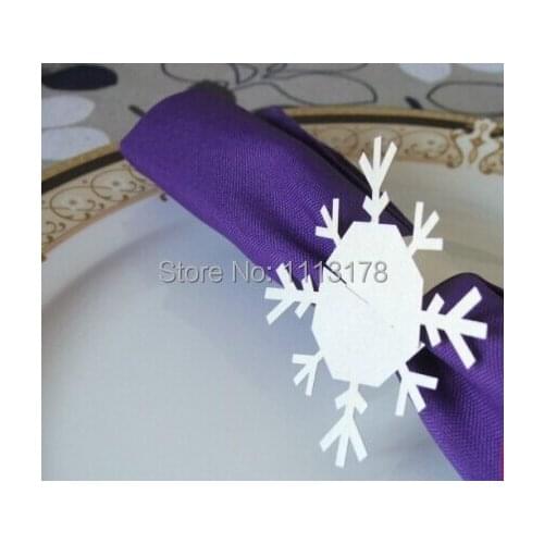 Free shipping Cheap snowflake paper napkin ring napkin holder wedding napkin holders buckles Wedding Party Decorations 01