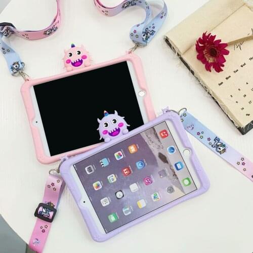 Kids Cartoon Silicone Case For Samsung Galaxy Tab A7 10.4 Inch 2020 SM-T500 SM-T505 Shell Stand Tablet Cover Funda+Straps+Pen