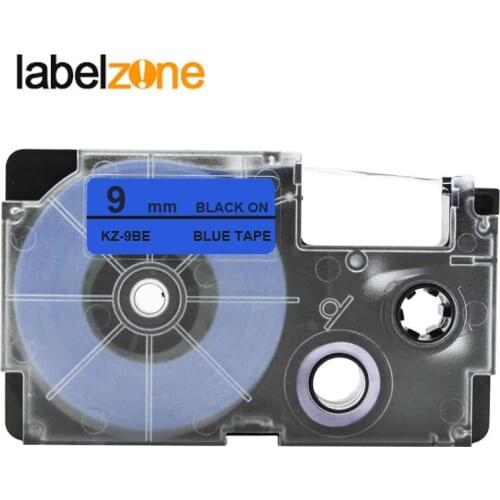 9mm*8m XR-9BE Black on blue Laminated Label Tape Compatible for KL60 KL100 KL120 KL750 KL780 KL820 KL7000 KL-7200 Label Printer