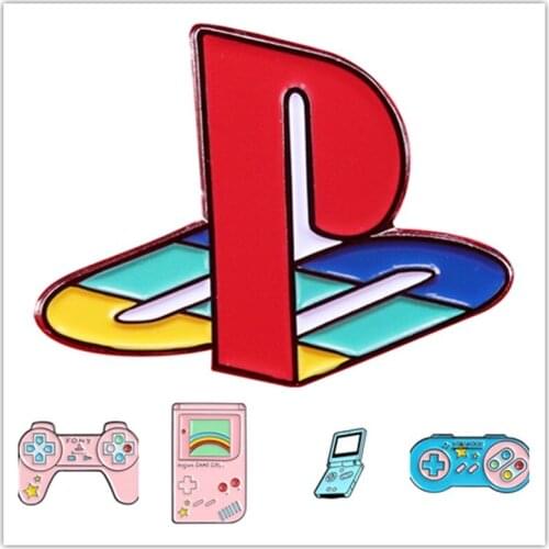 HOSENG Retro Game Controller Cartoon Logo Brooch Women Man Fashion Nostalgia Jewelry Enamel Lapel Pin Birthday Gift HS_888