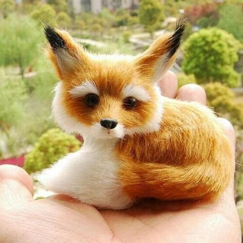 Simulation Little Fox Plush Doll Toy Home Decoration Crafts Cute Simulated Foxes Animal Model For Children Birthday Gifts Toys