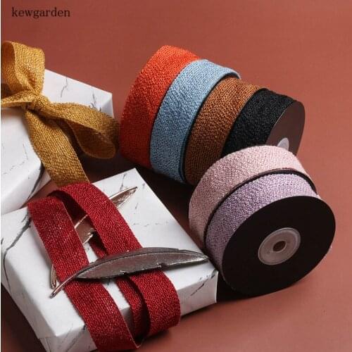 Kewgarden 16mm 25mm 38mm 1" 1.5" Cotton Linen Undercut Knitting Ribbons Handmade Tape DIY Bow Corsage Hair Accessories 10 Yards