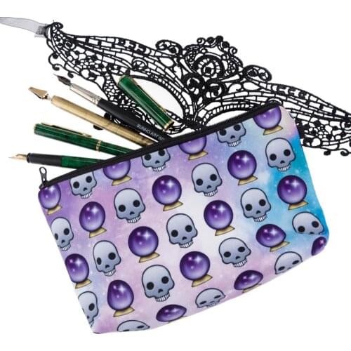 Skull Cosmetic Bag Fashion Print Women Brand makeup bags Cute bag headset candy Cosmetic printing Collection Casual men zipper