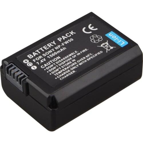 7.4V 1500mAh NP-FW50 NP FW50 Rechargeable Li-Ion Battery For Sony Alpha 7 a7 7R a7R 7S a7S a3000 a5000 a6000 NEX-5N 5C A55