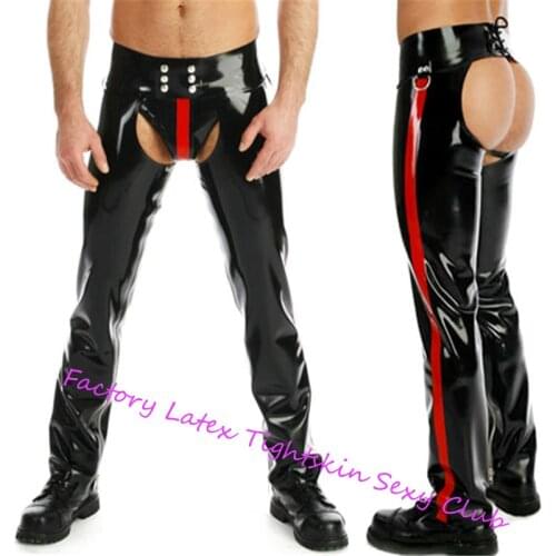 Nature Handmade Latex Sexy Pants Latex Long Trousers Crotchless Custom Made NO UNDERWEAR love live cosplay